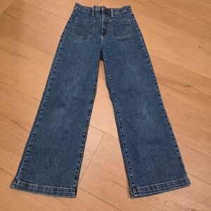 JUST BLACK DENIM Jeans Size 26 Blue Wide Leg Jeans High Rise BP433J Made In USA